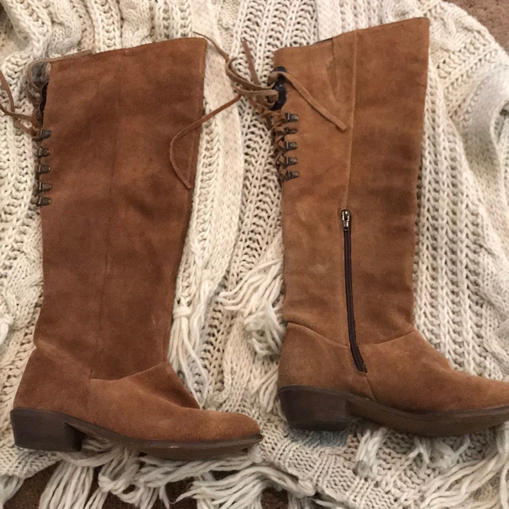 Naughty monkey tan suede boots.